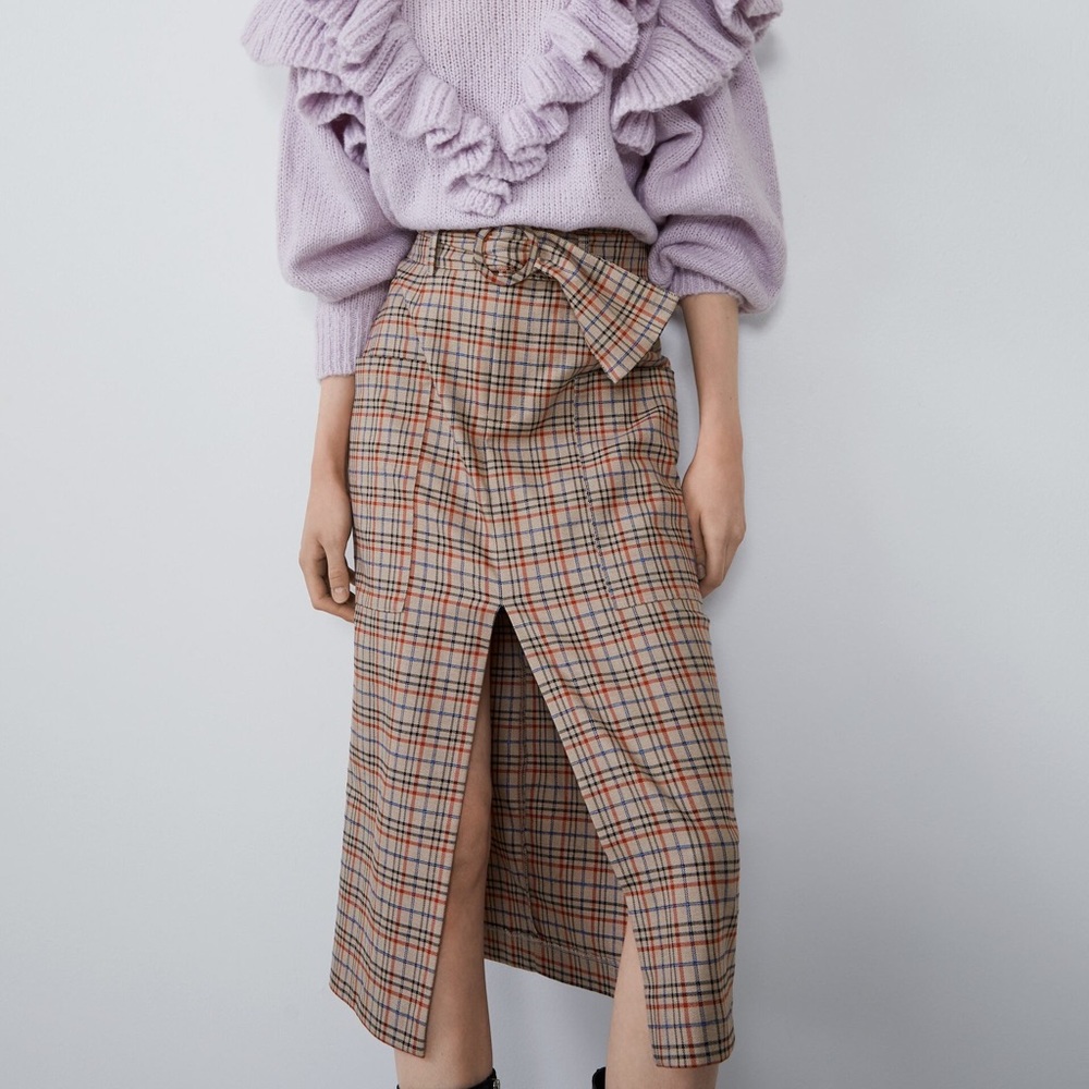 Zara plaid skirt